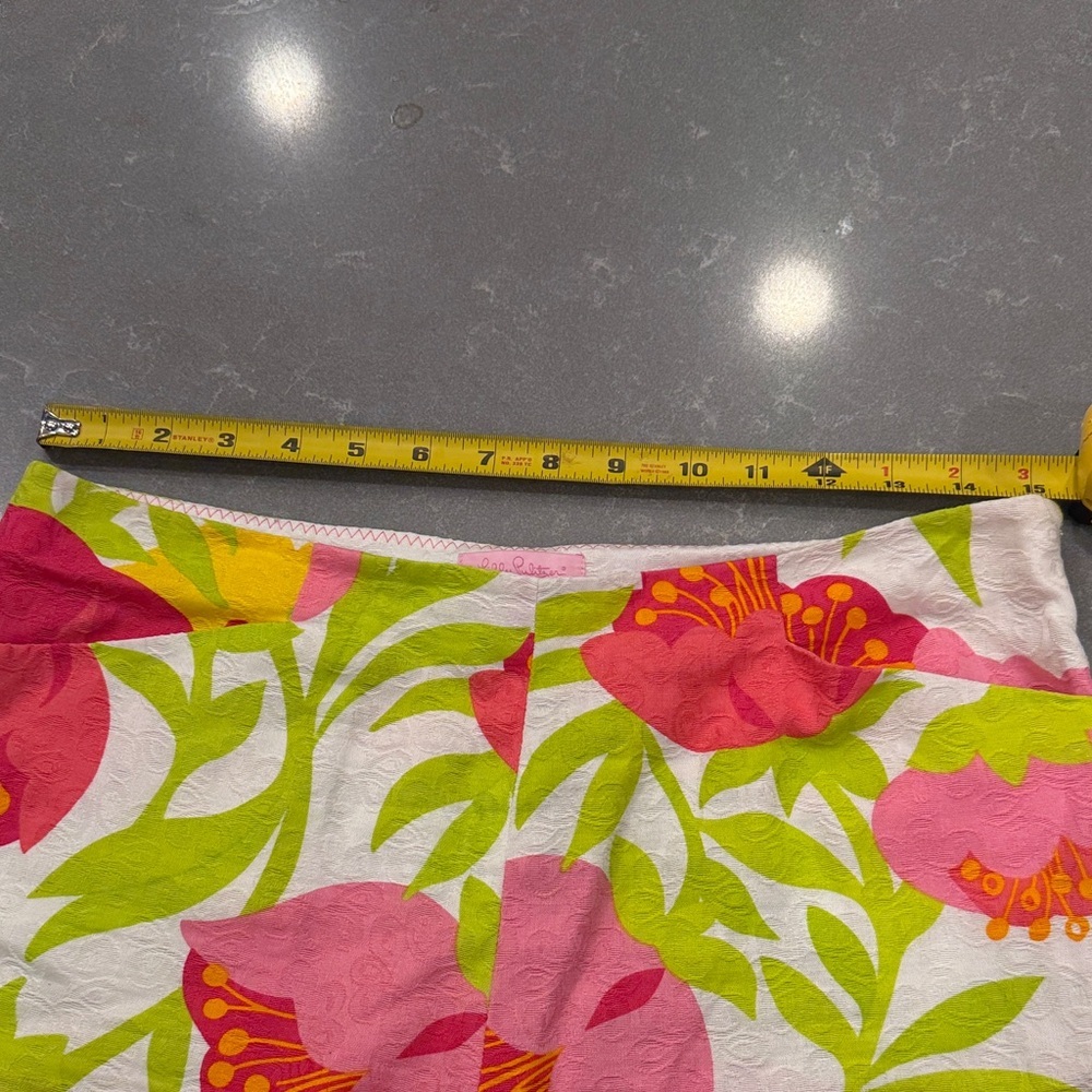Lilly Pulitzer High Waist Floral Shorts - Pink, Green, Yellow - Picture 3 of 5